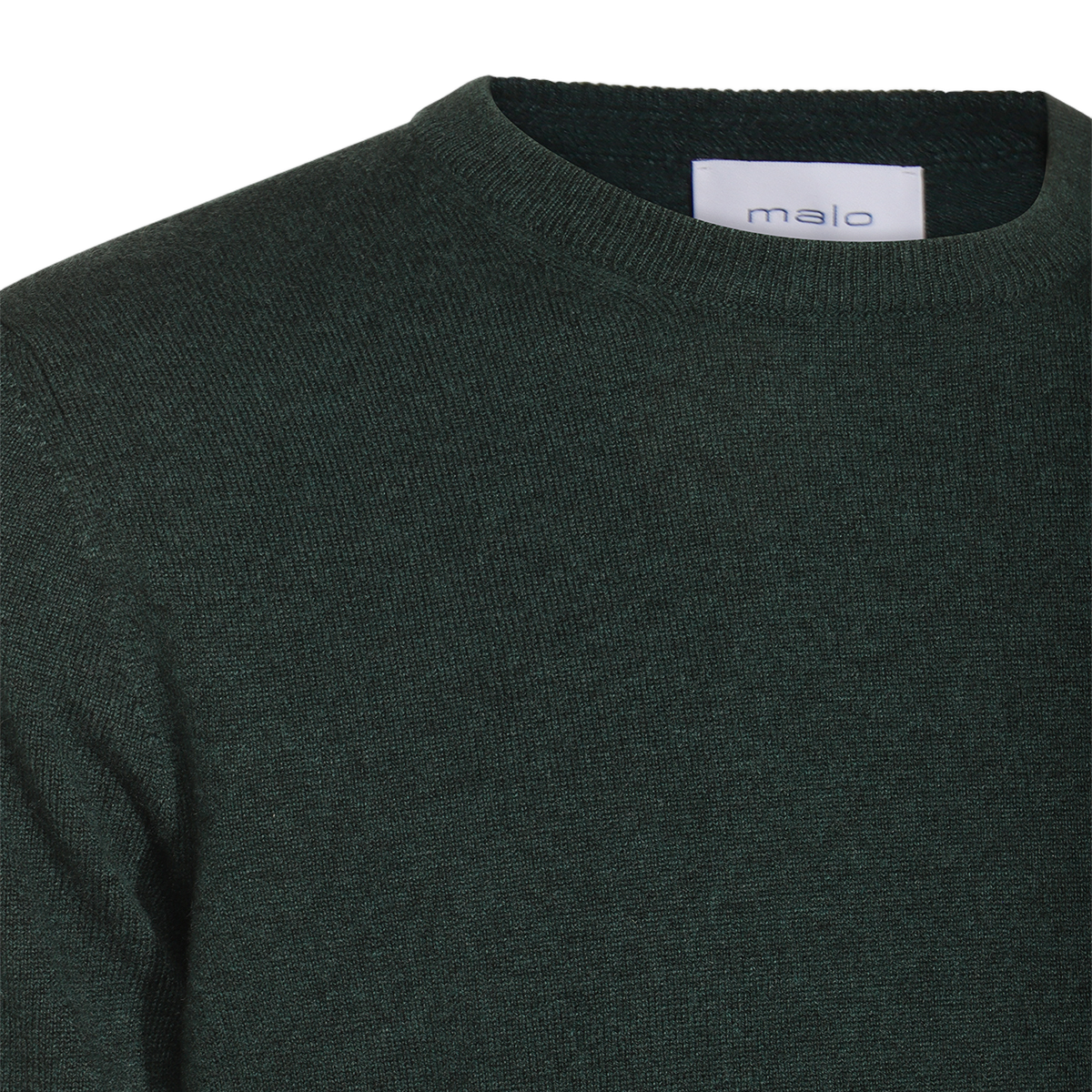 Fine-Knit Green Sweater with Classic Crew Neckline