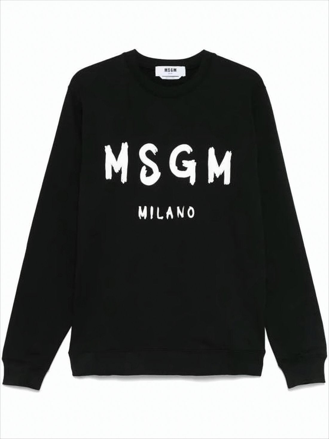 Black Long-Sleeve Sweatshirt With Bold Graphic Design
