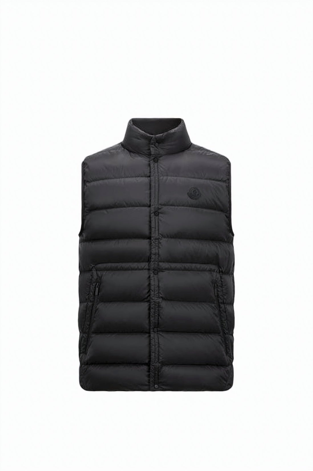 Padded Black Vest with Horizontal Quilting