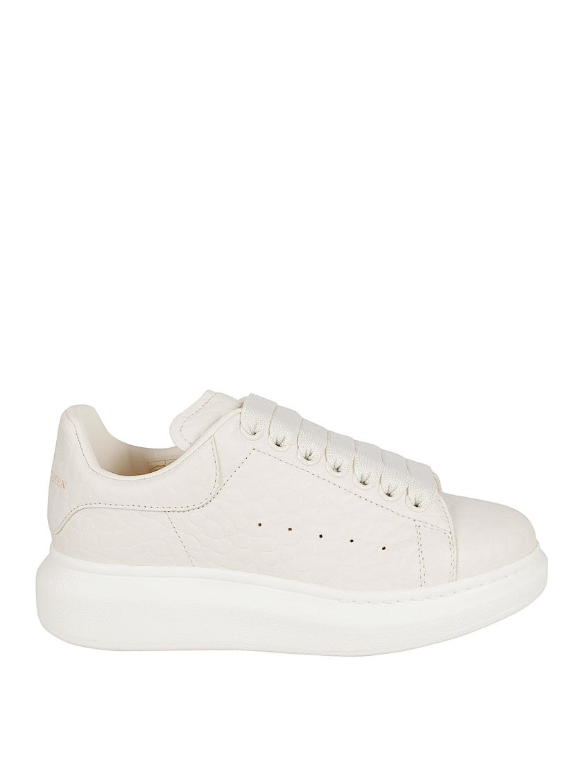 Oversized Off-White Full-Grain Leather Sneakers