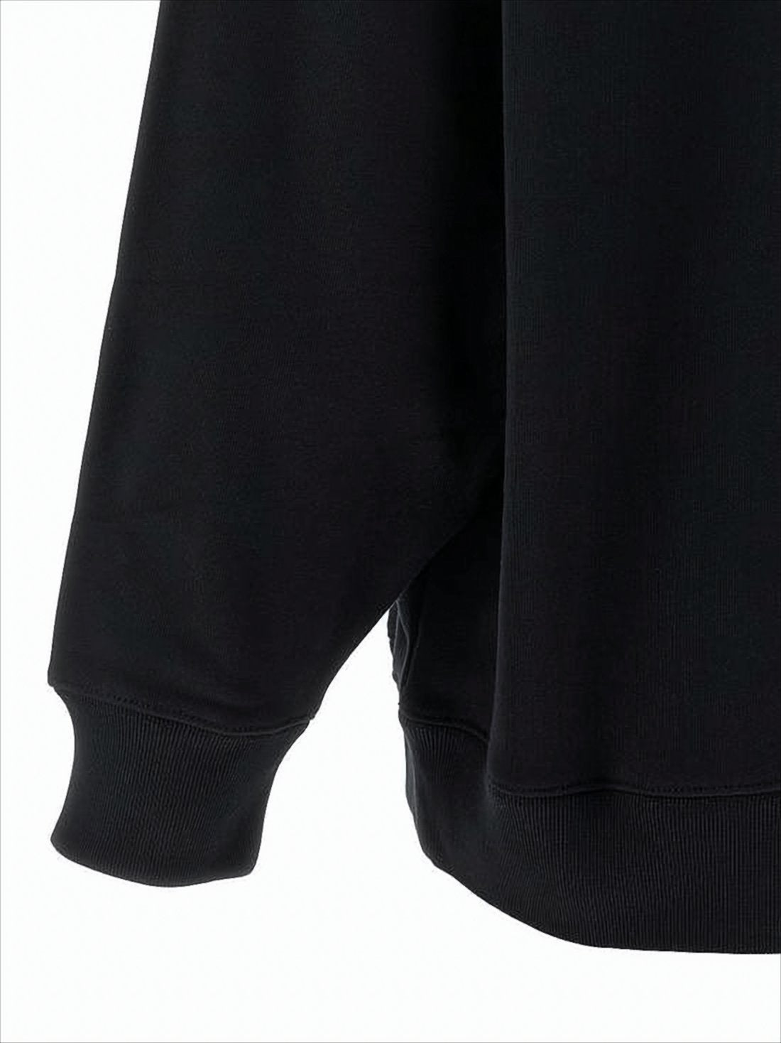 Oversized Black Sweatshirt With Embroidered Fox Logo