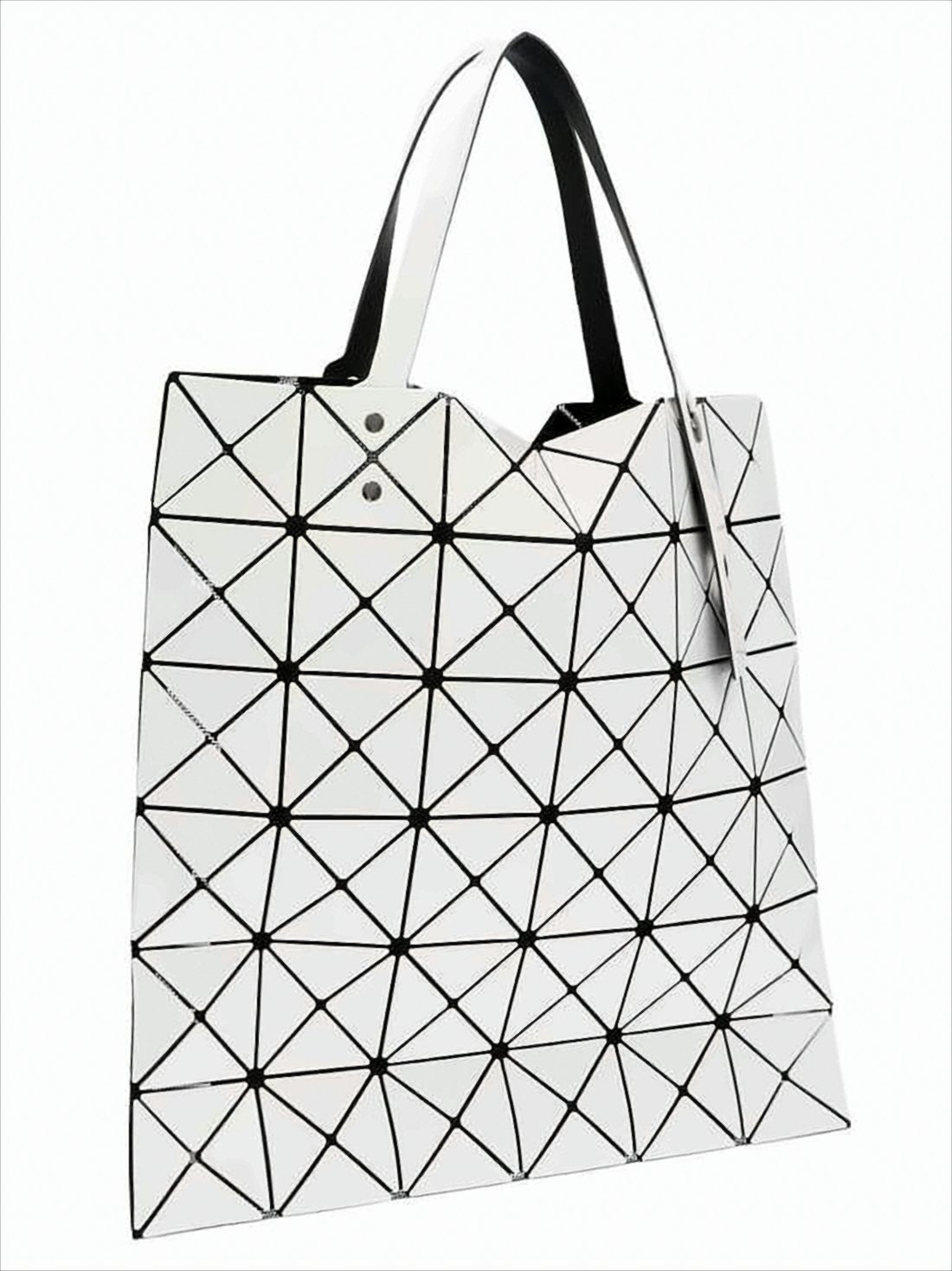 Geometric White Shoulder Bag With Structured Design