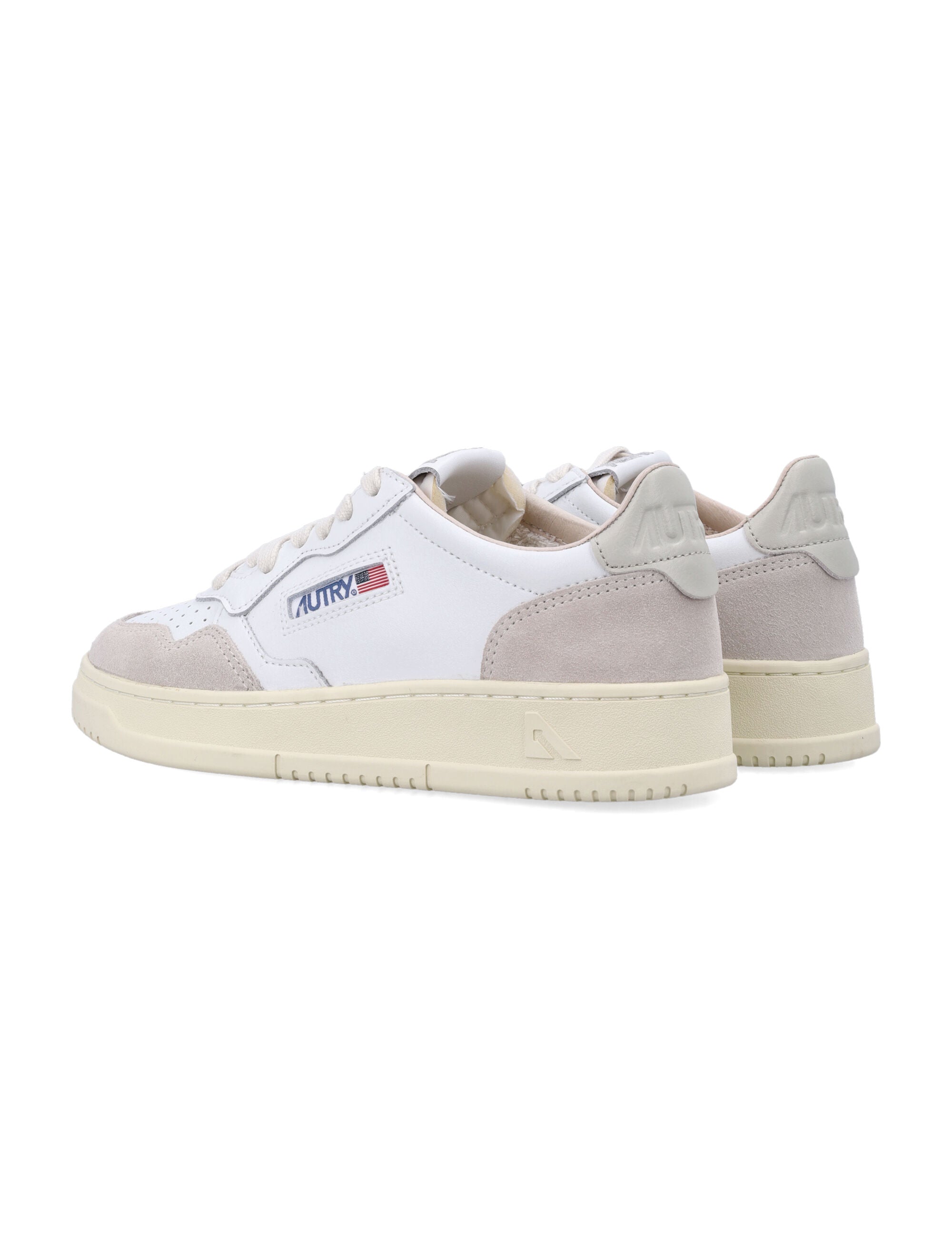Medalist Low White & Pelican Suede Sneakers