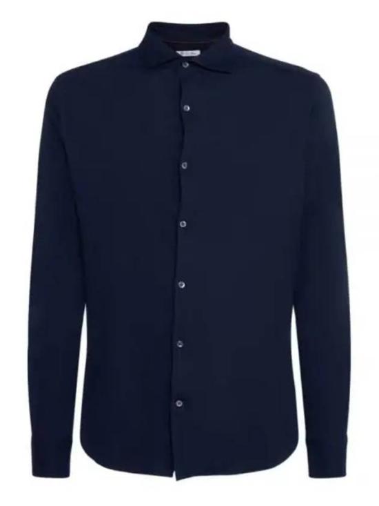 Tailored Long-Sleeve Shirt with Classic Collar and Chest Pocket