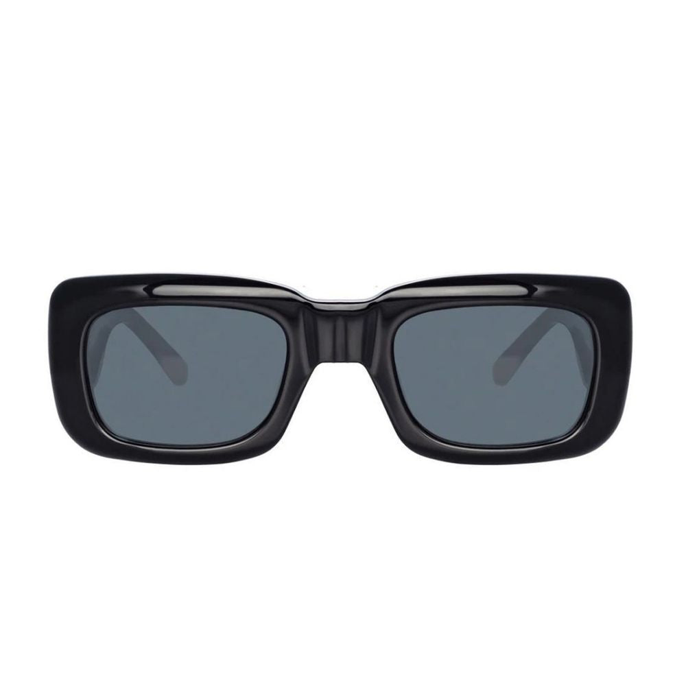 Marfa C1 Glossy Black Rectangular Sunglasses