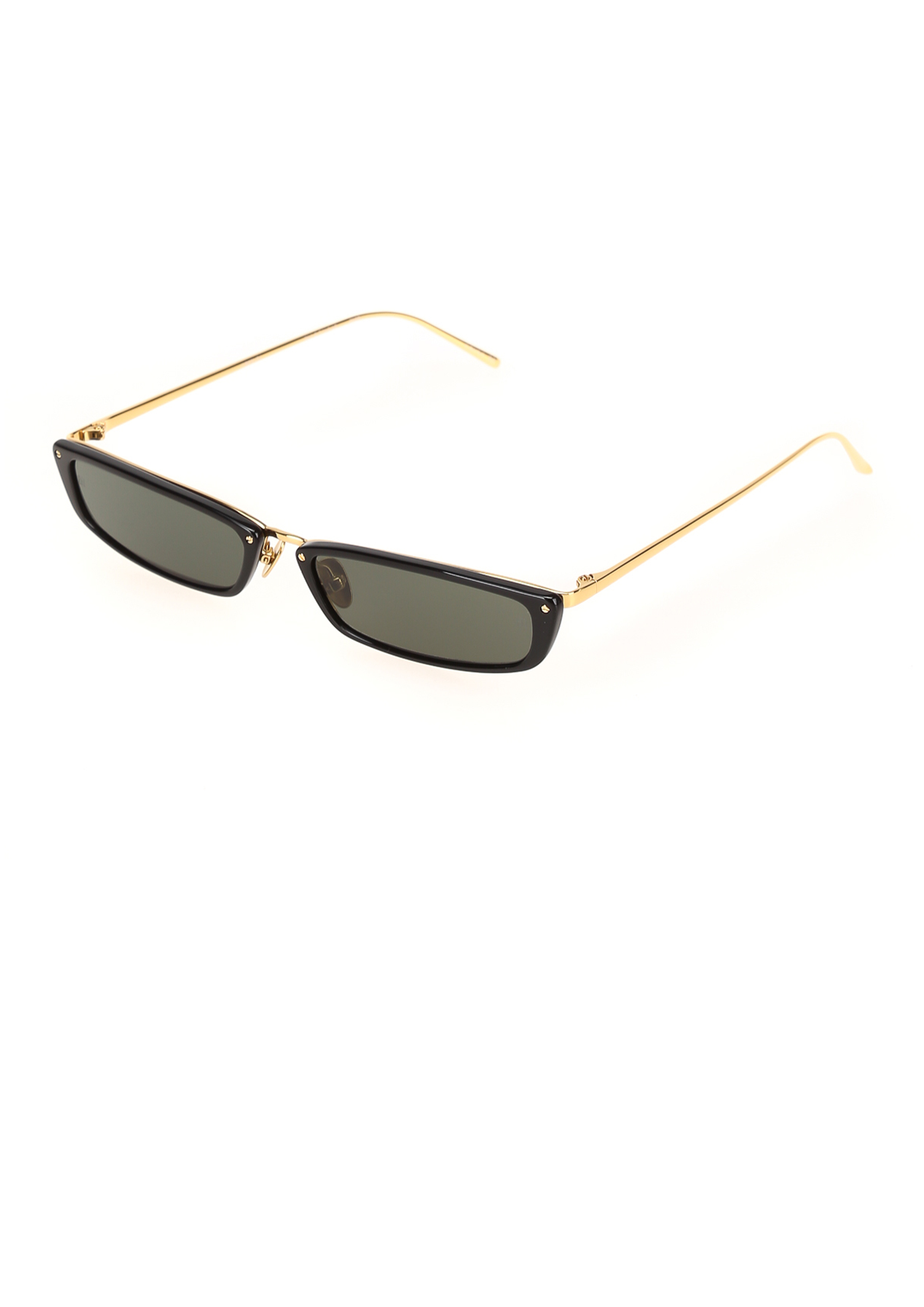 Angular Black Sunglasses with Gold Accents and Durable Finish