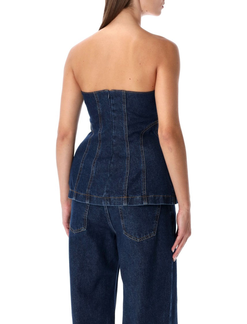 Strapless Denim Corset Top
