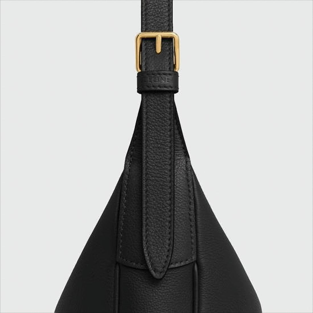 Crescent-Shaped Smooth Calf Leather Shoulder Bag