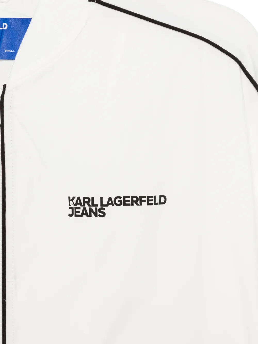 Cropped Bomber Jacket with Black Piping
