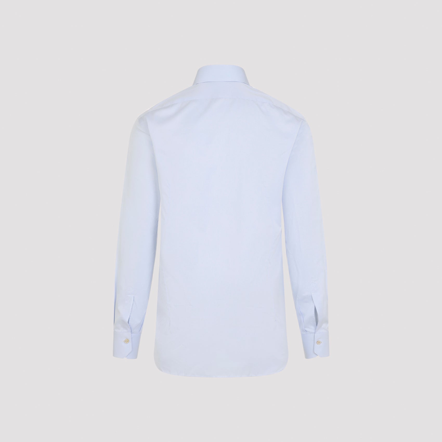 Blue Cotton Button-Up Shirt