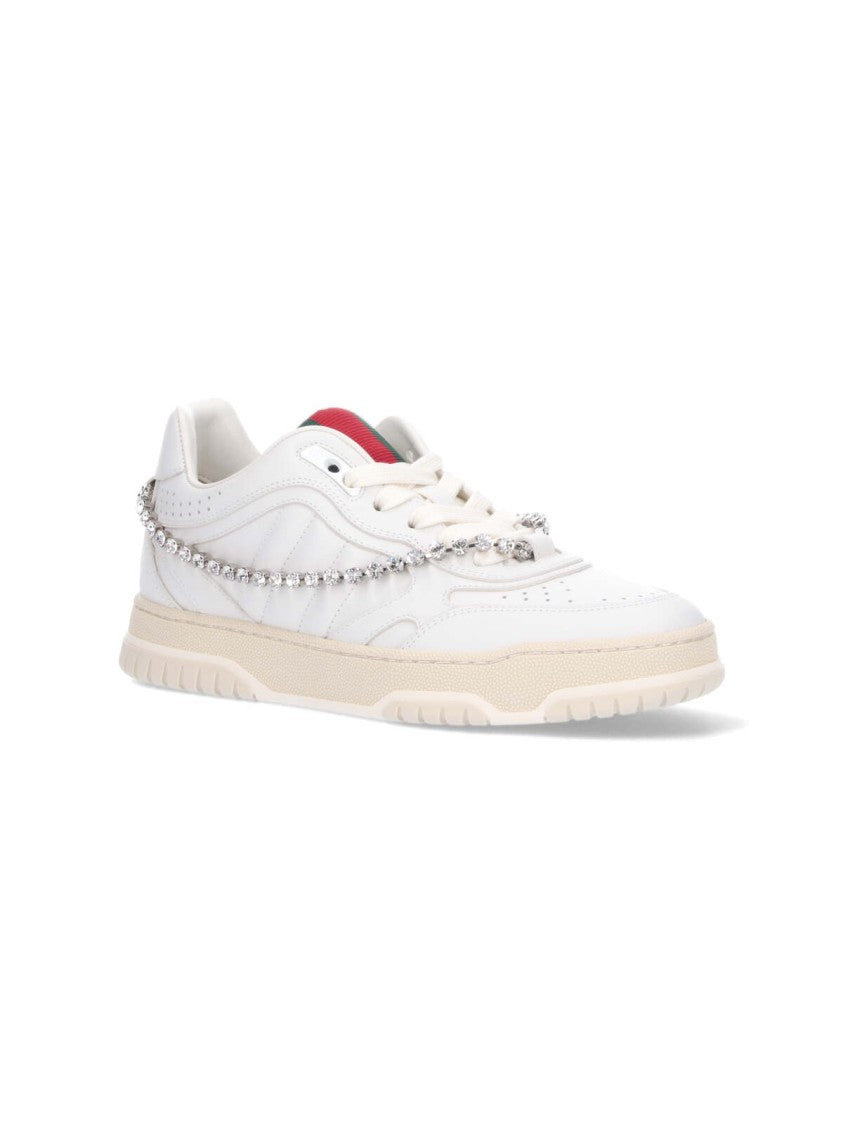 Re-Web' Sneakers With Crystals – White