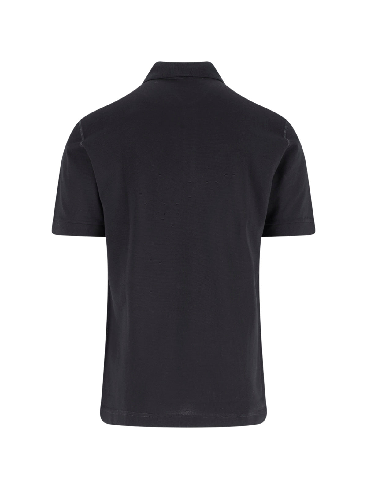 Black Cotton Piqué Logo Polo Shirt