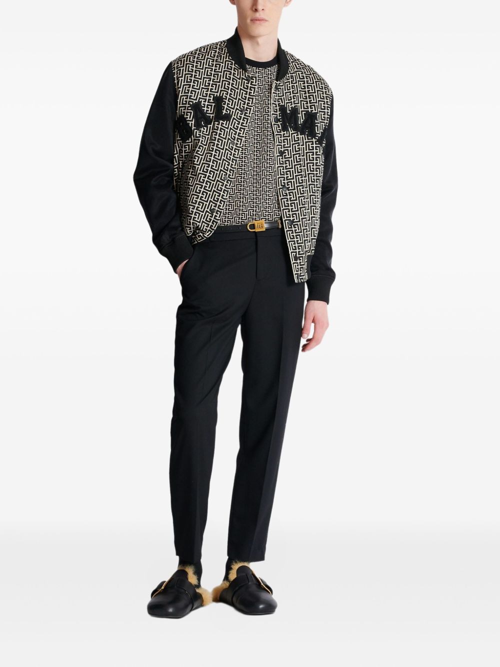 Geometric Pattern Silk And Nylon Blend T-Shirt