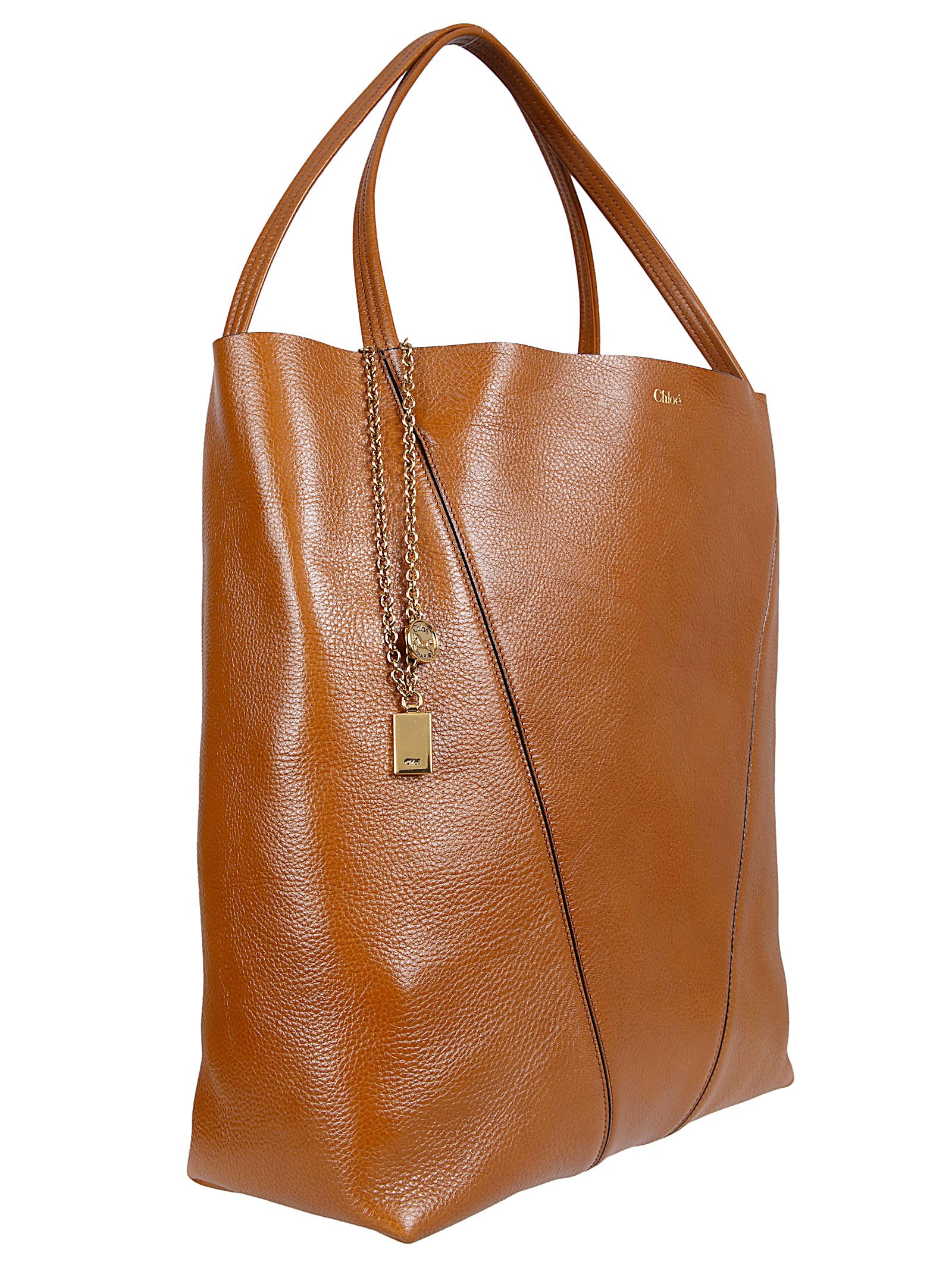 Granata Leather Tote Bag with Chain Charms