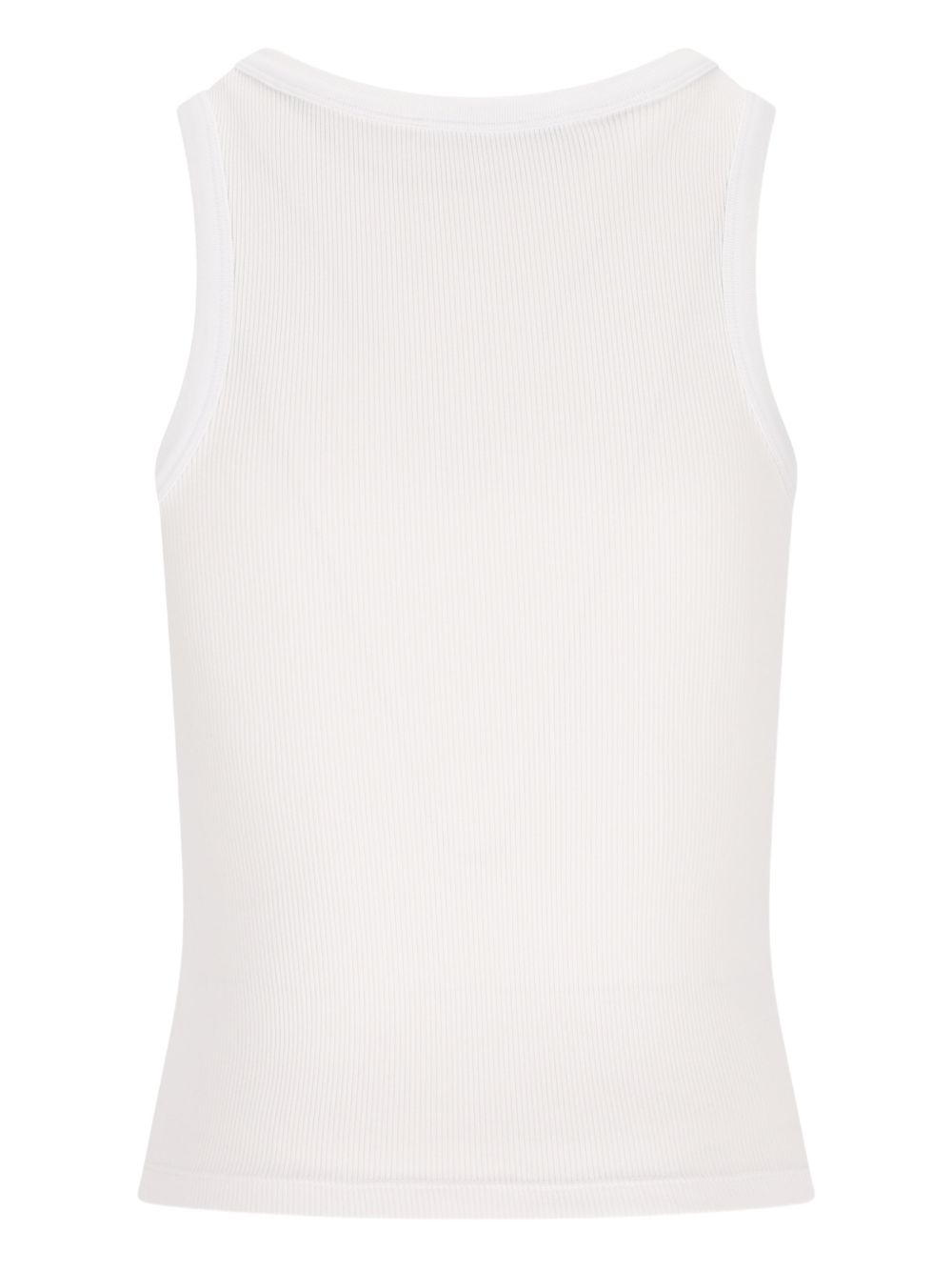 Sleeveless Ribbed Top in Smooth Silk and Nylon Blend