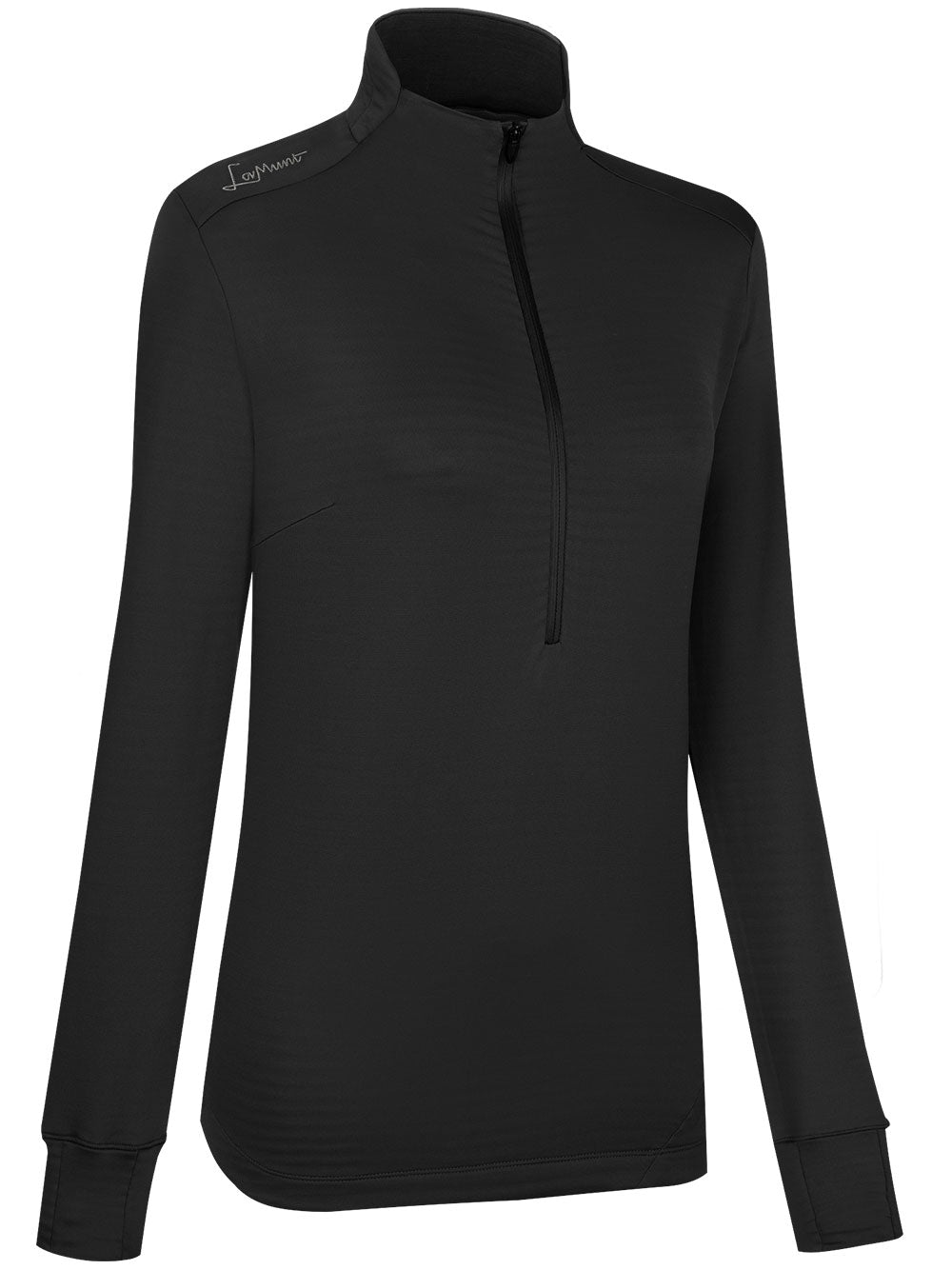 Black Nora Long Sleeve High-Collar Top