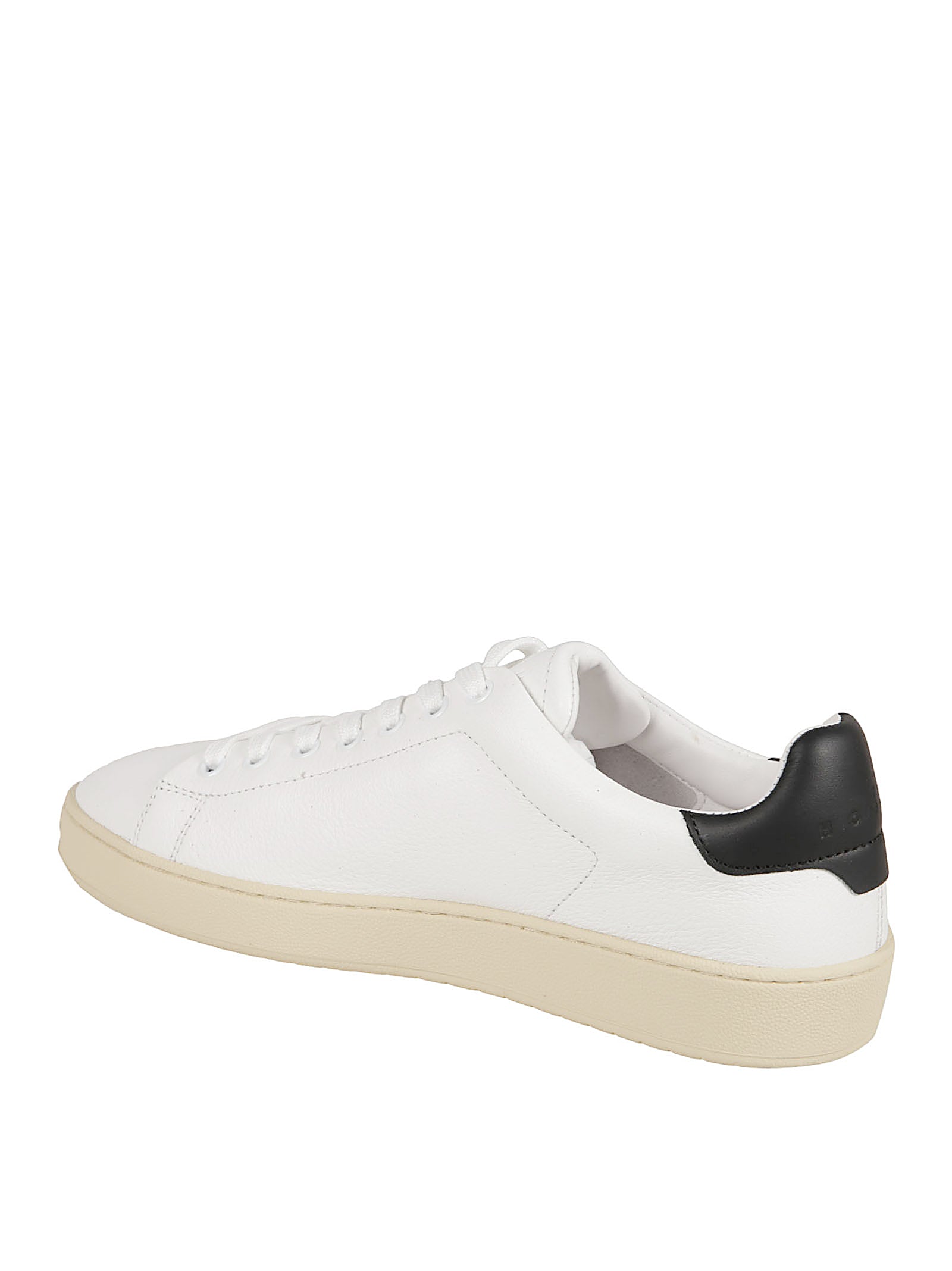 Low-Top Leather Sneakers With Perforated Detailing