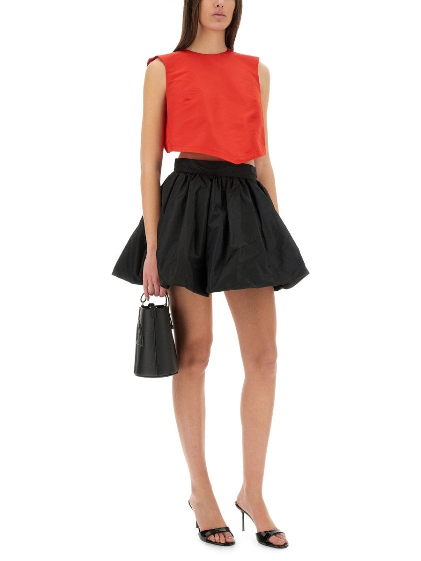 Cropped Red Top With Open Back