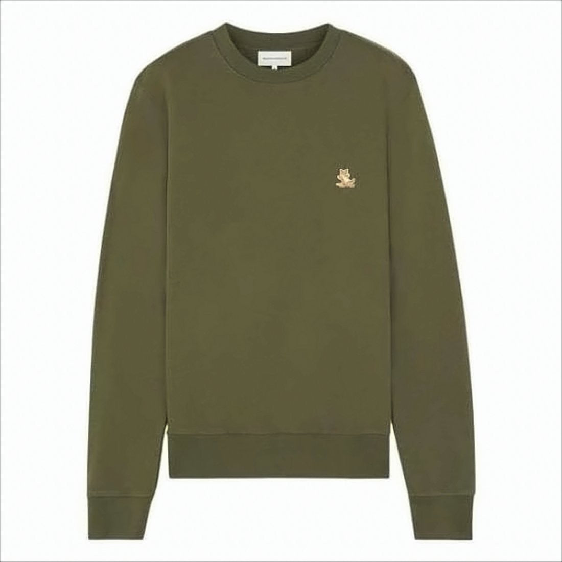 Minimalist Olive Green Long-Sleeve Crewneck Sweatshirt