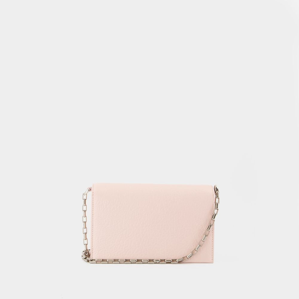 Mini Cross Bar Purse - Leather - Pink/Silver