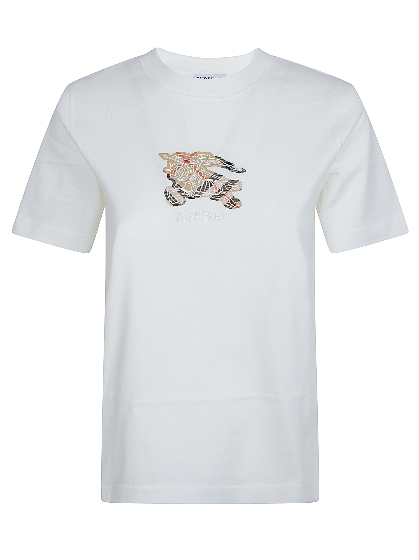 Short-Sleeved T-Shirt with Equestrian Knight Applique