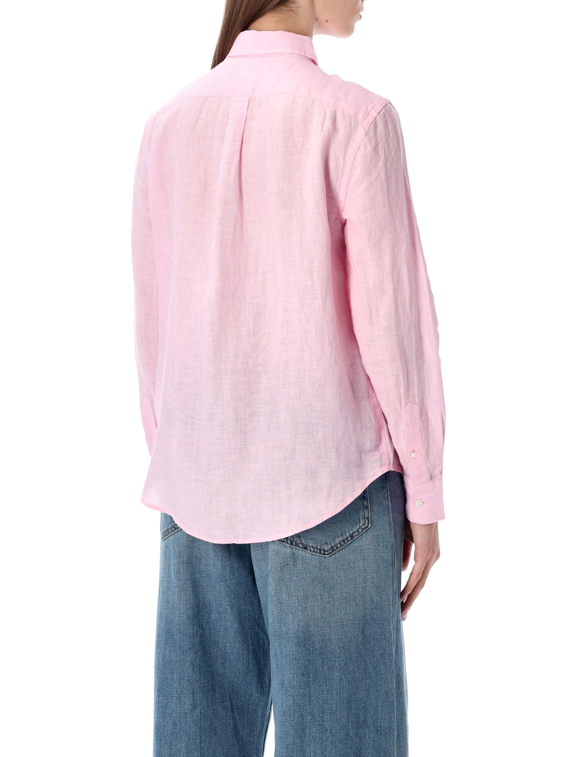 Lightweight Linen Shirt With Point Collar