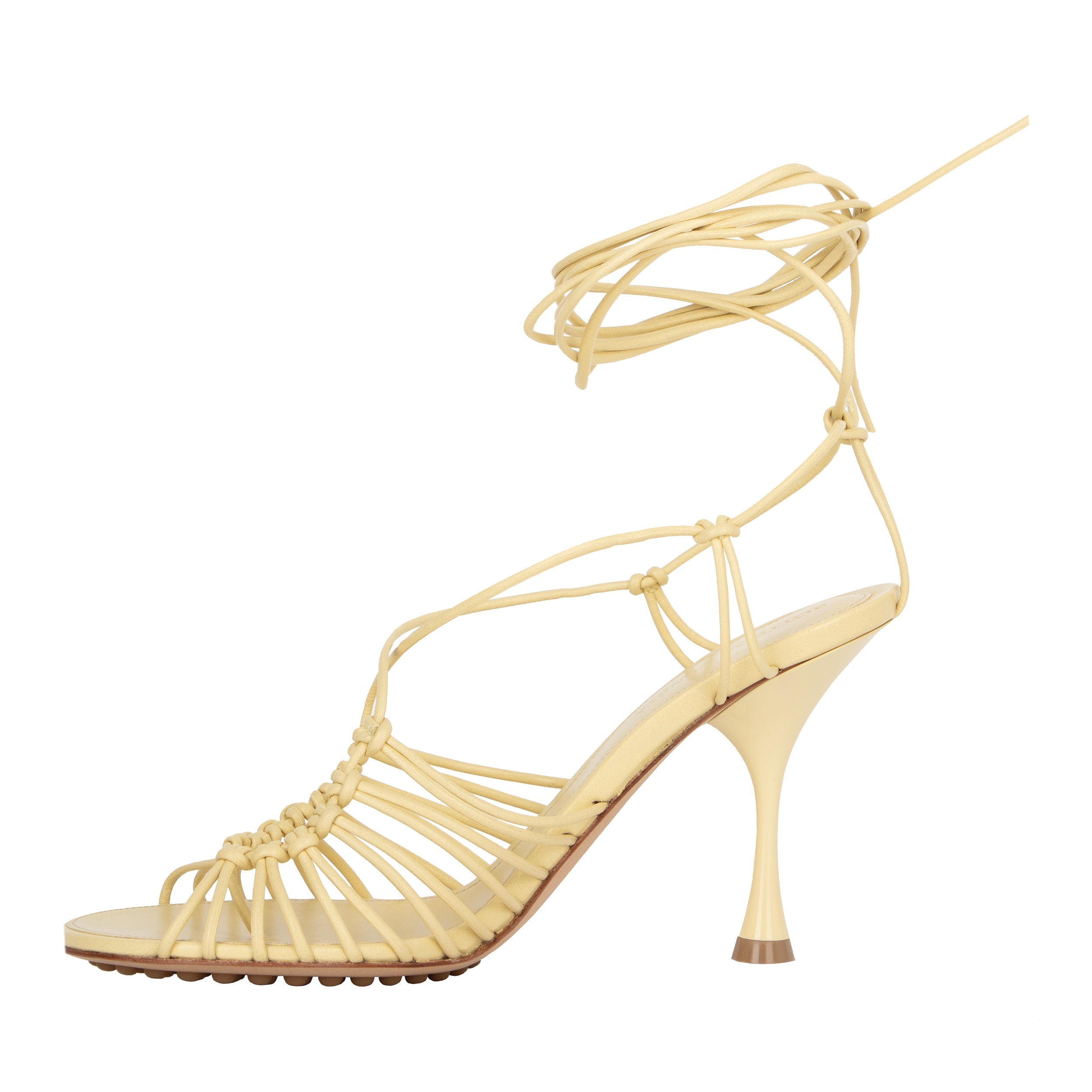 Dot Leather Sandals Beige