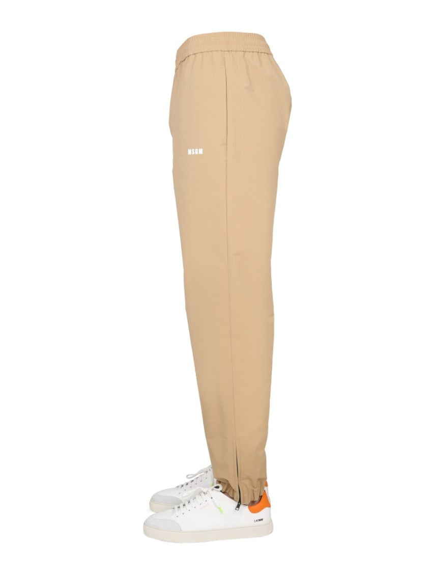 Relaxed Fit Casual Pants With Logo