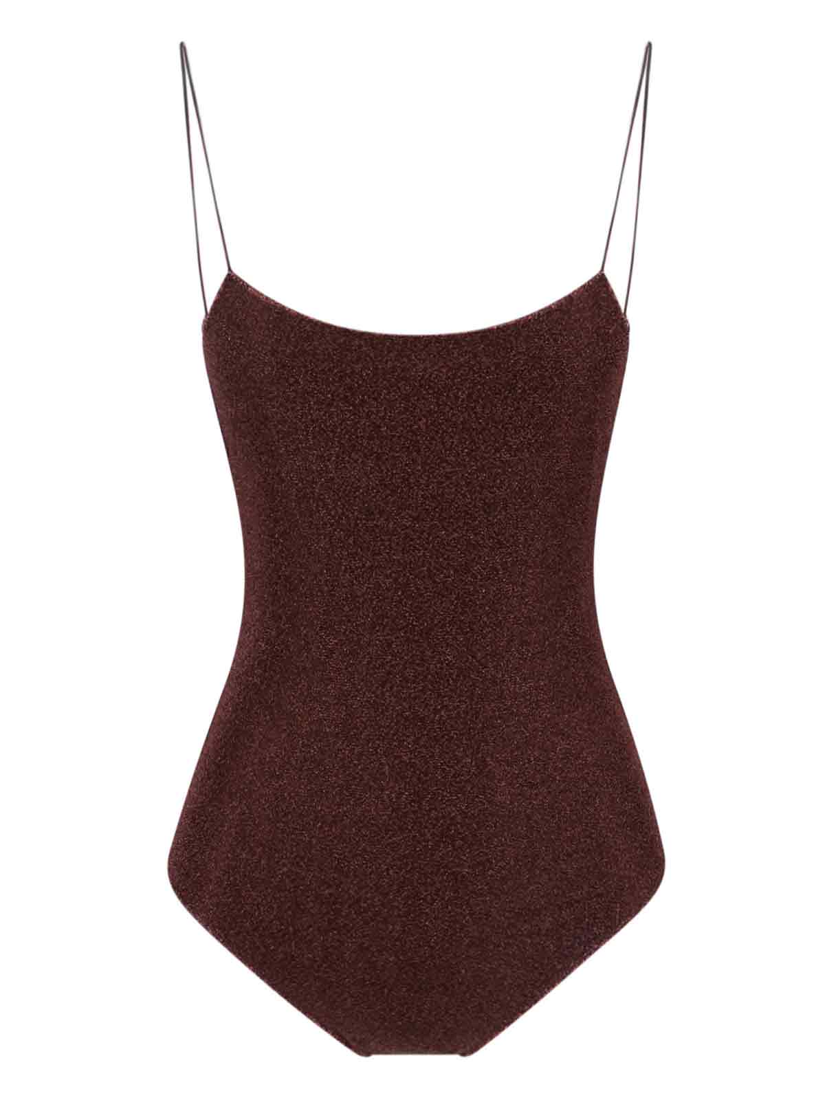 “Lumière” Metallic One-Piece Swimsuit – Brown
