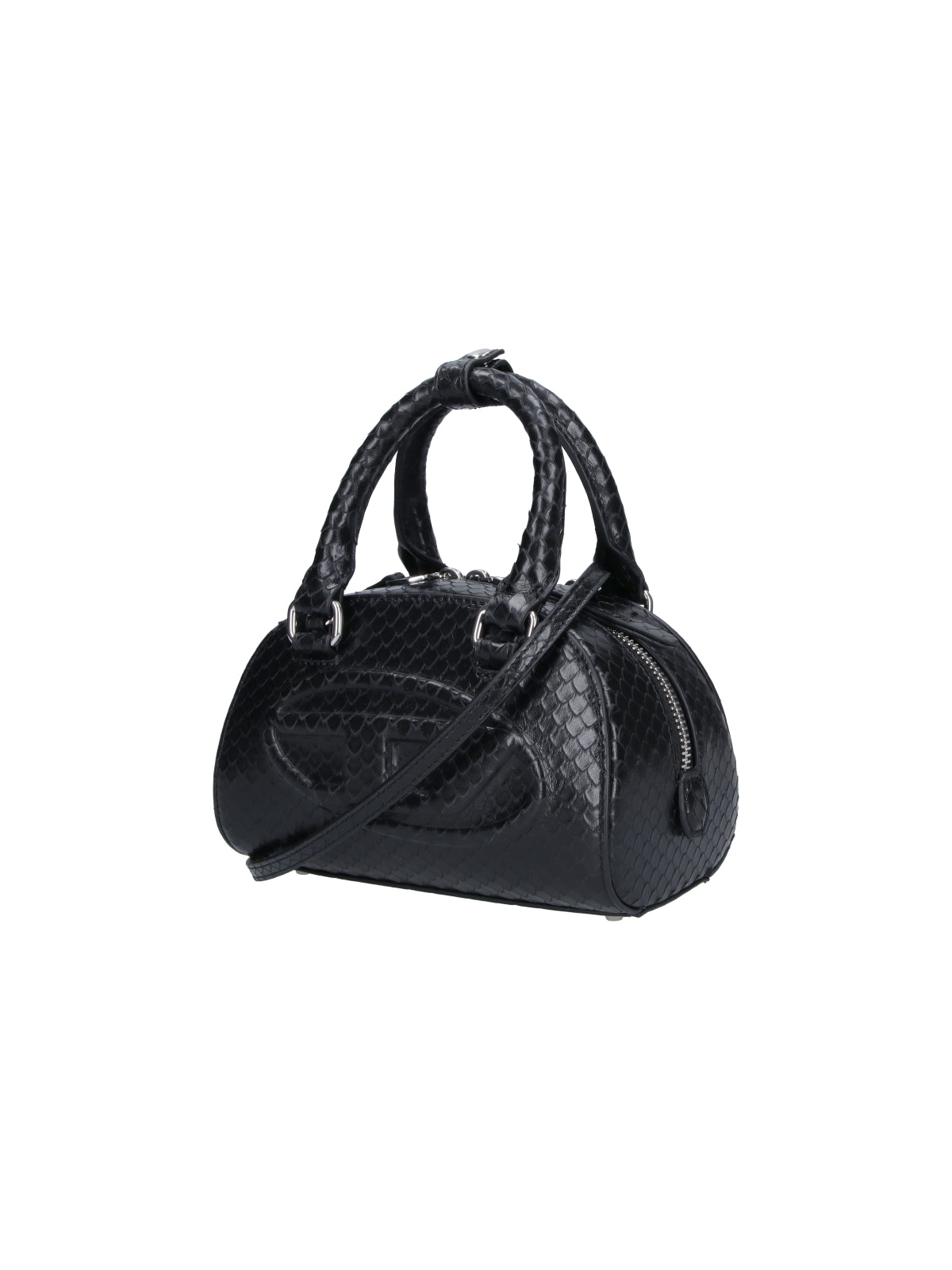 Beige 1dr Dome Textured Leather Bag