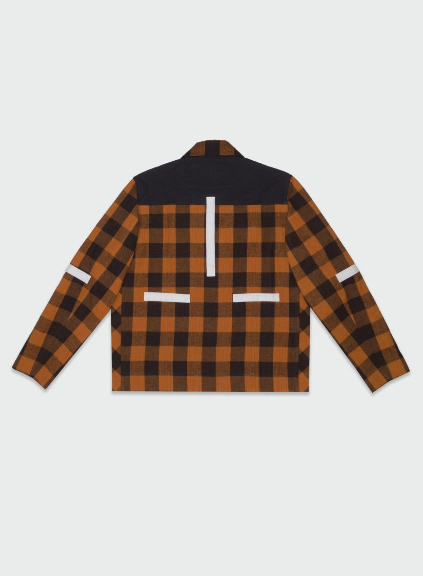 Dark Orange And Navy Blue Check Jacket