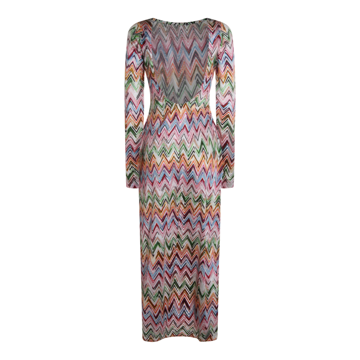 Red Dress with Multi-Color Zigzag Pattern