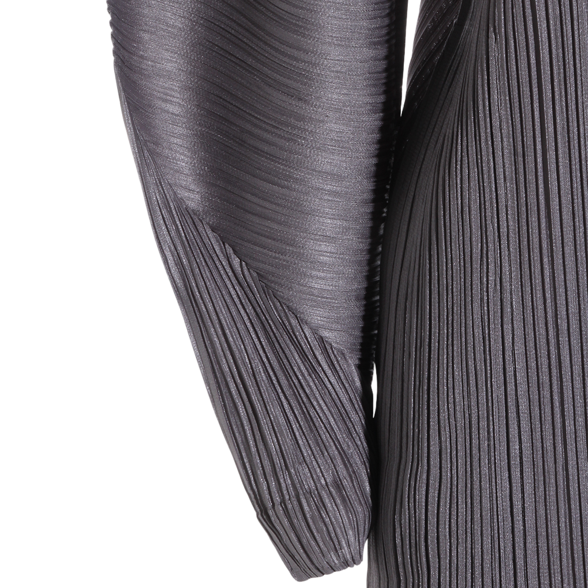 Midi Dress with Pleated Shimmering Texture