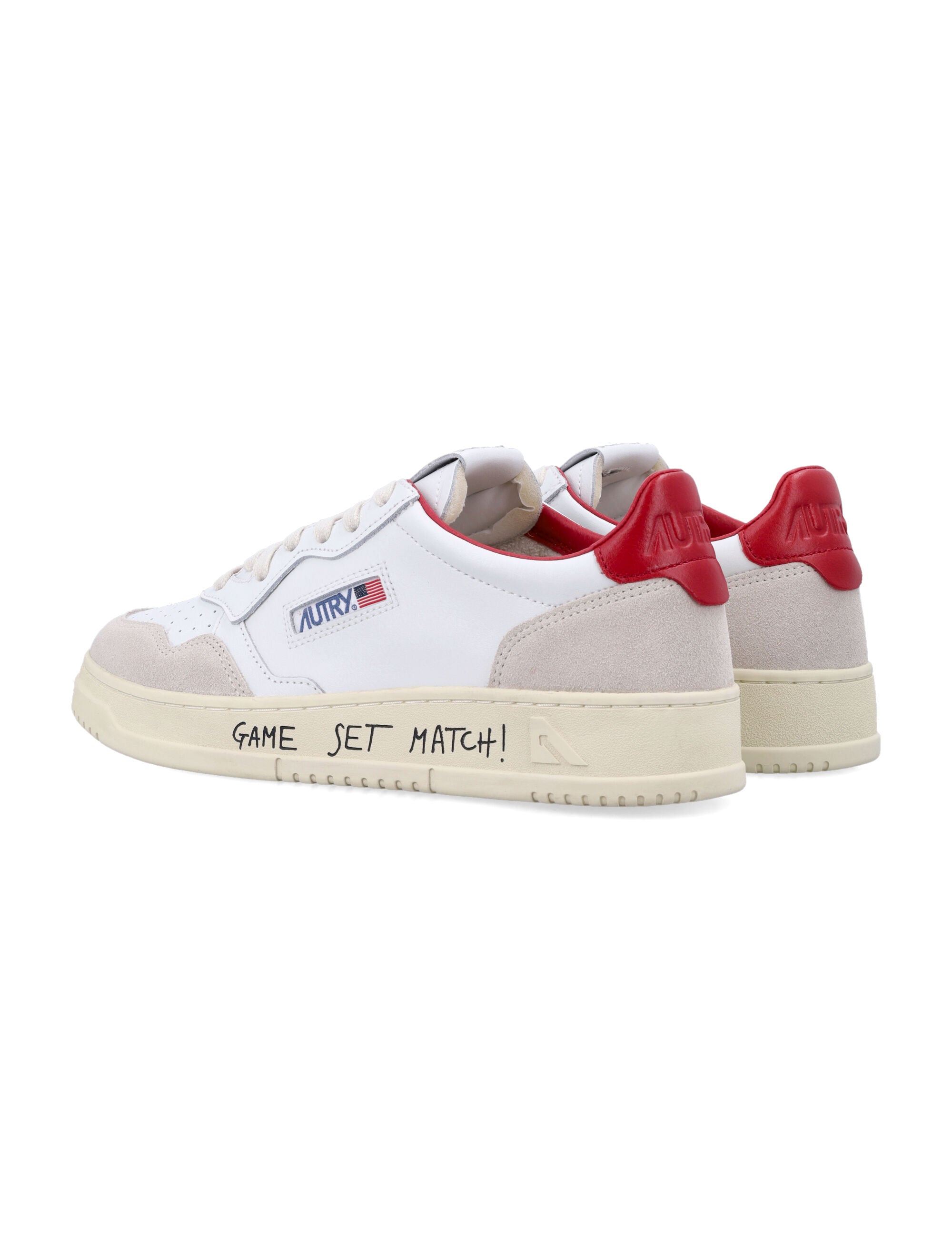 Medalist Low White & Red Leather Sneaker