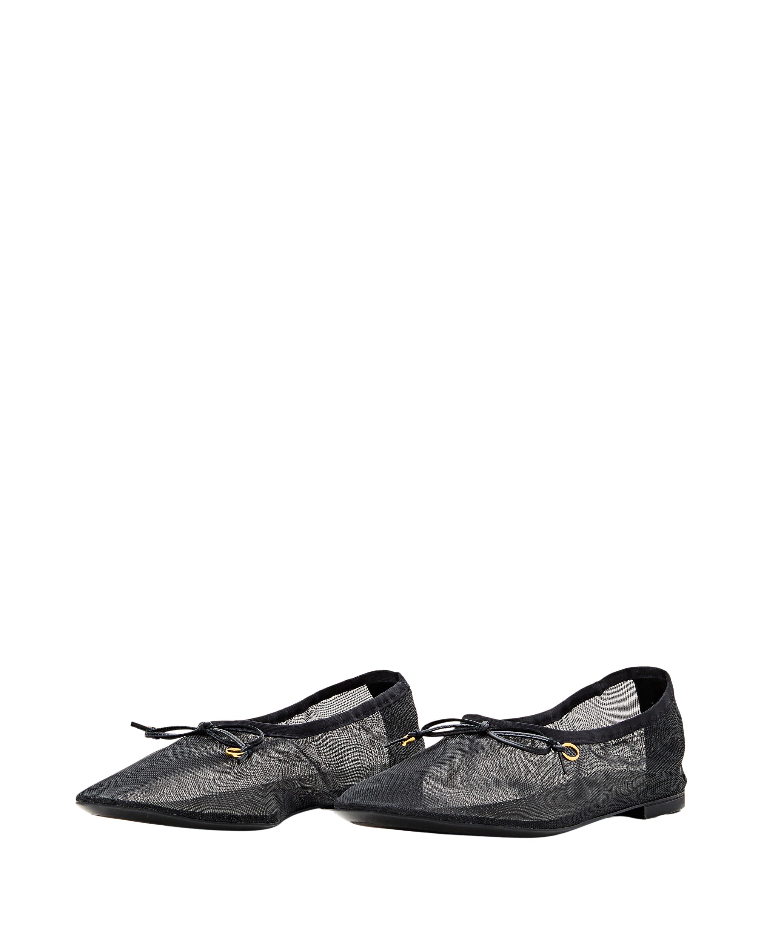 Square Toe Ballerina Flats With Bow Detail