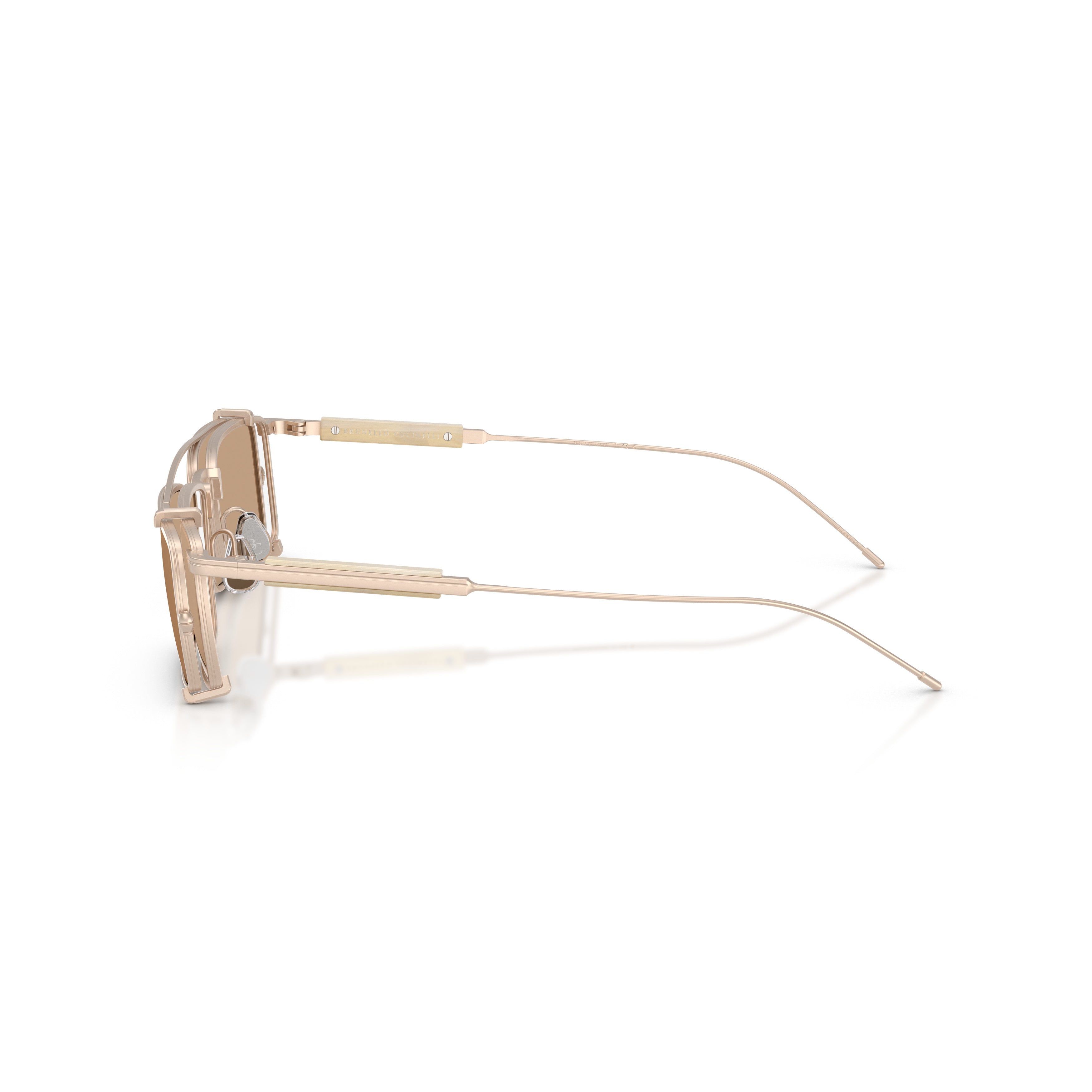 0bc2014st Rectangular Titanium Sunglasses with Double Bridge