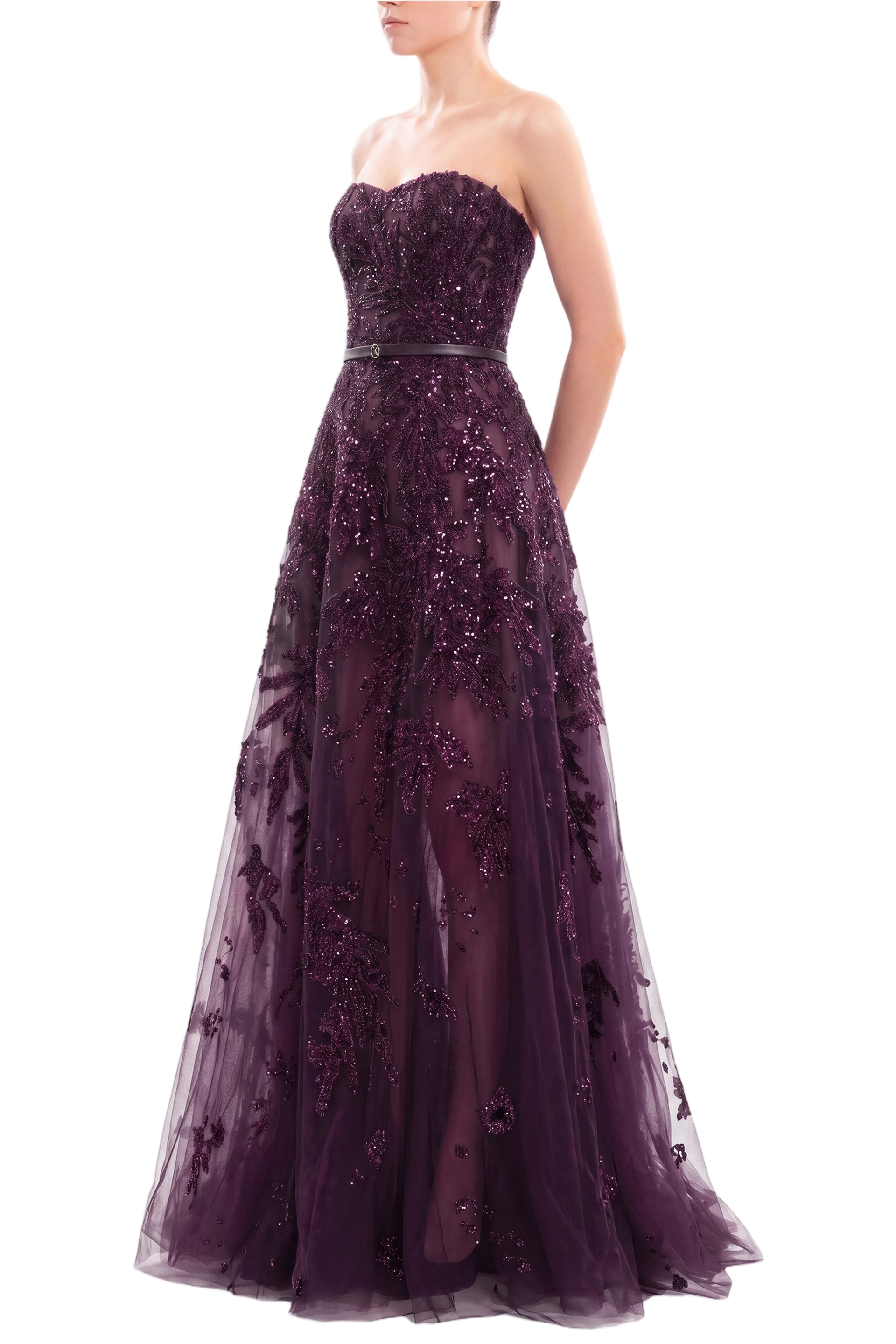 Embroidered Strapless Dress