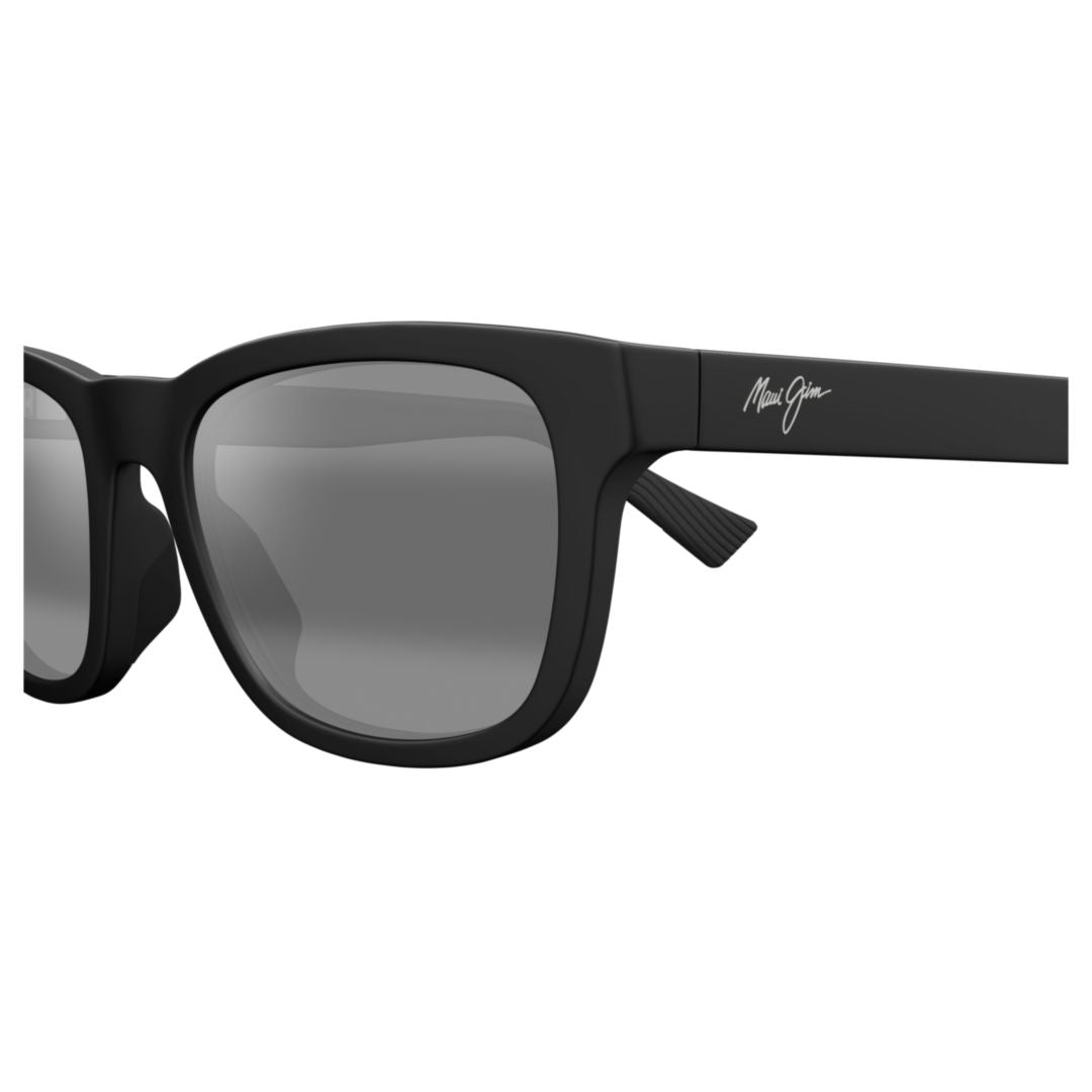 Kapii Matte Black Rectangular Sunglasses with Subtle Branding