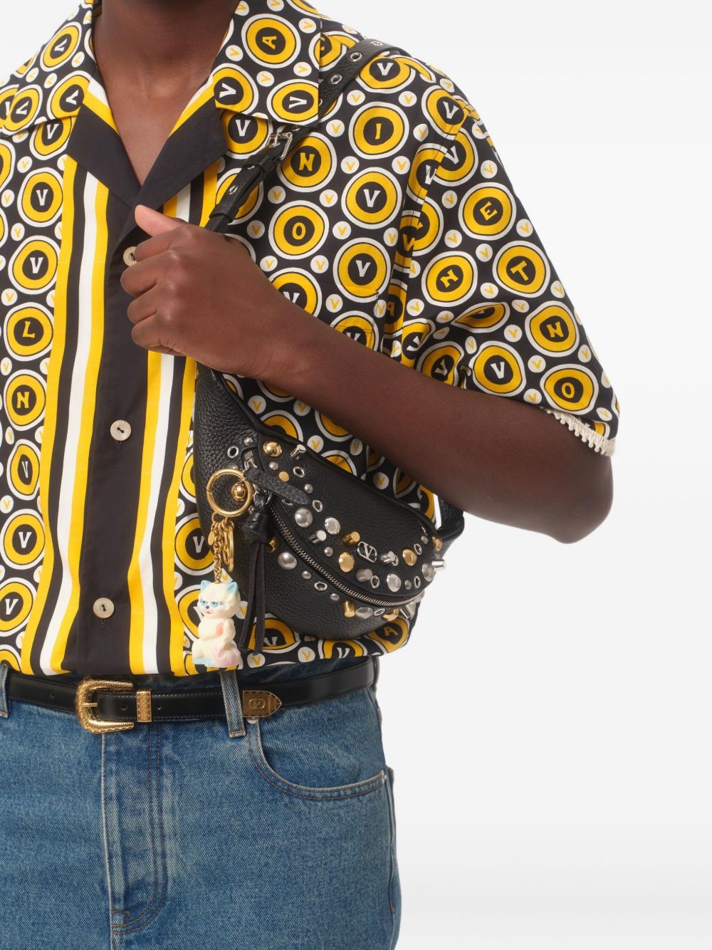 Bold Geometric Patterned Short-Sleeved Shirt