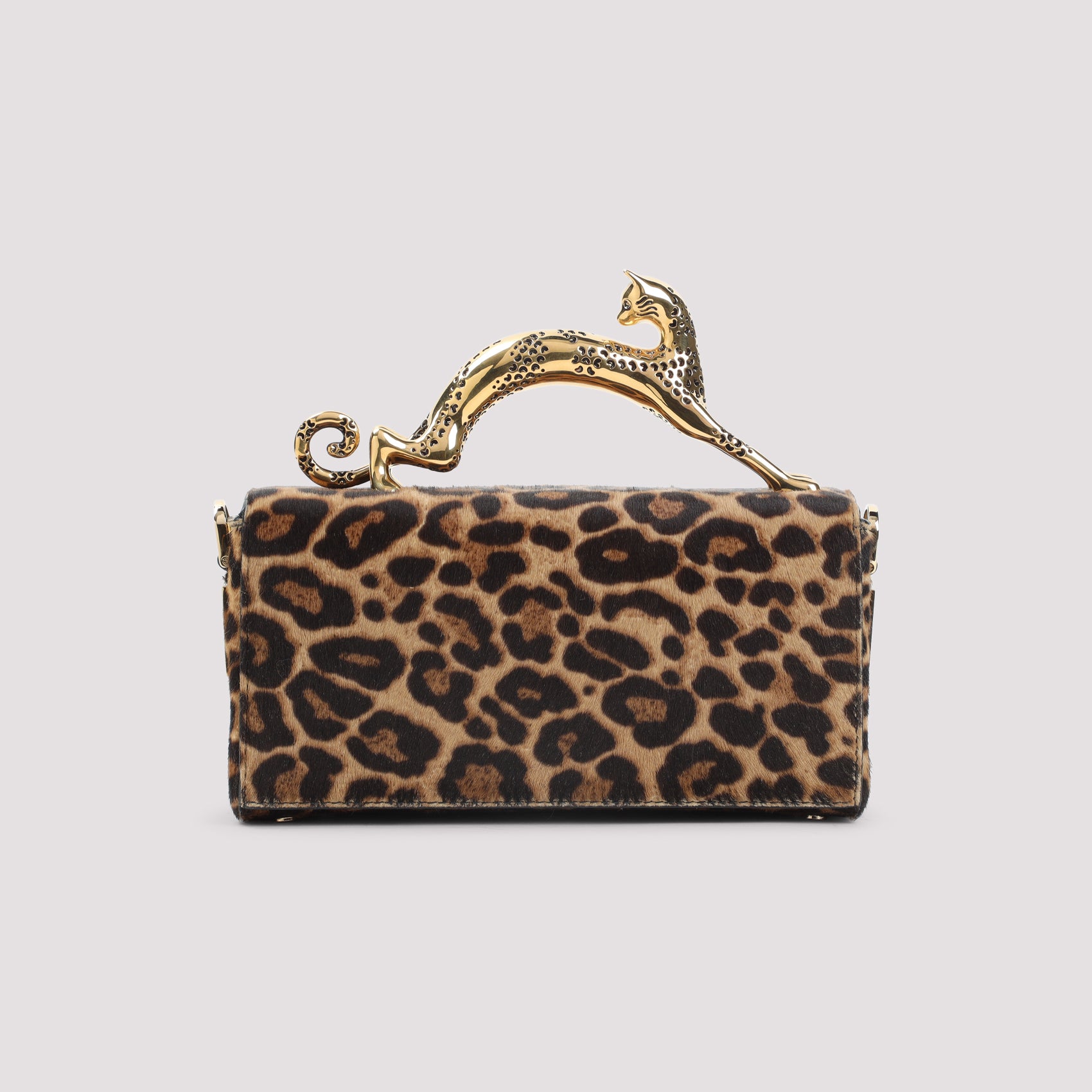 Rectangular Handbag With Bold Leopard Print