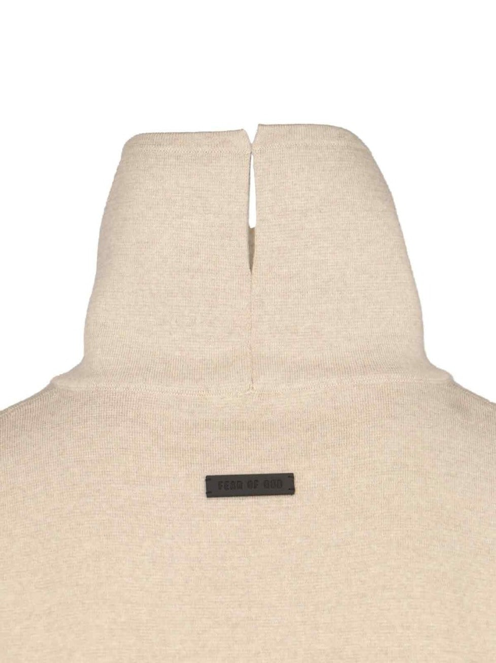 Turtleneck Sweater In Beige Virgin Wool Dropped Shoulders