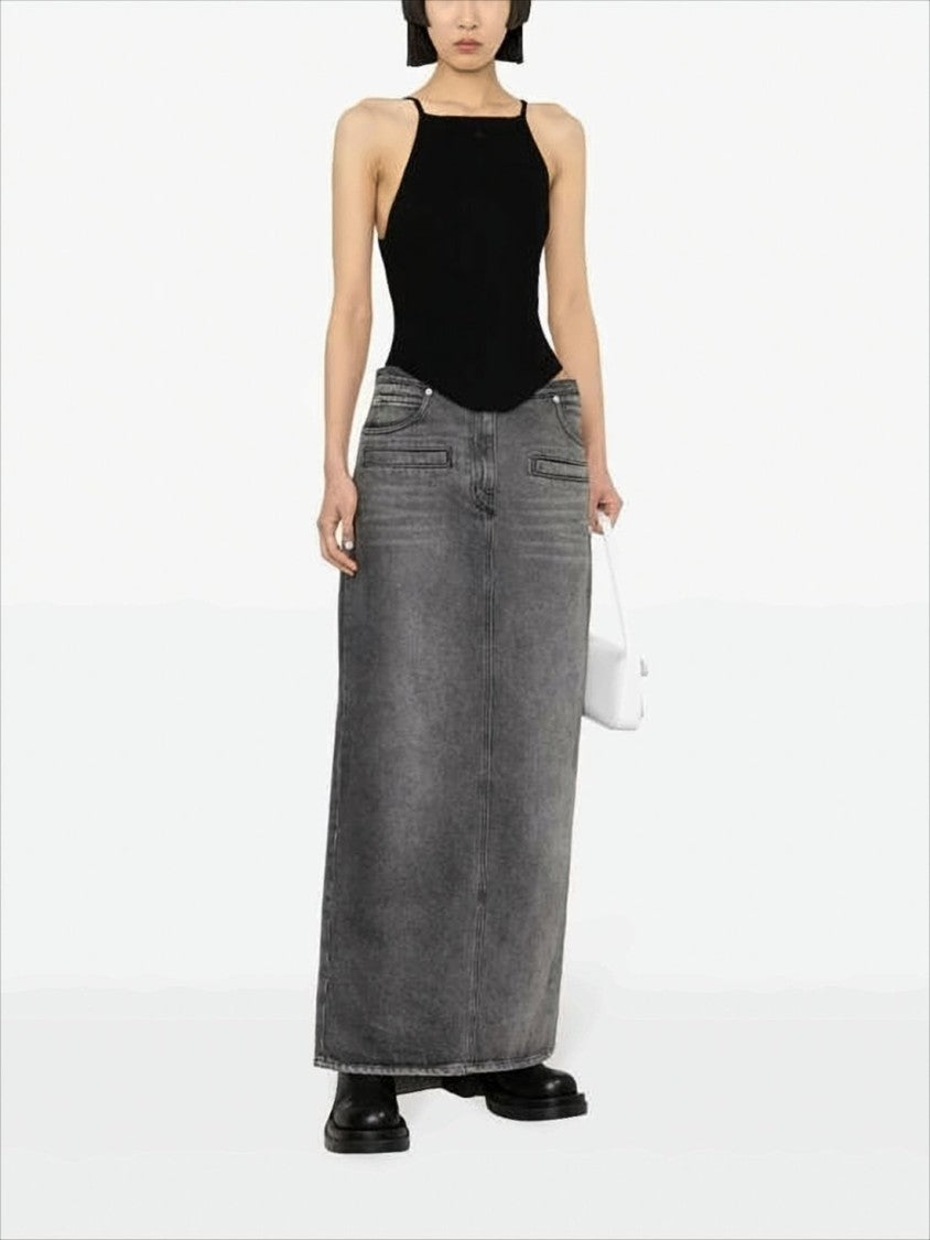 Fitted Ribbed Sleeveless Top With High Neckline