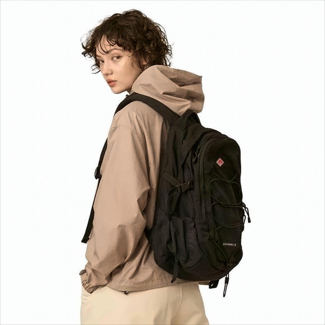 Functional Black Polyester Backpack with Zippered Compartments