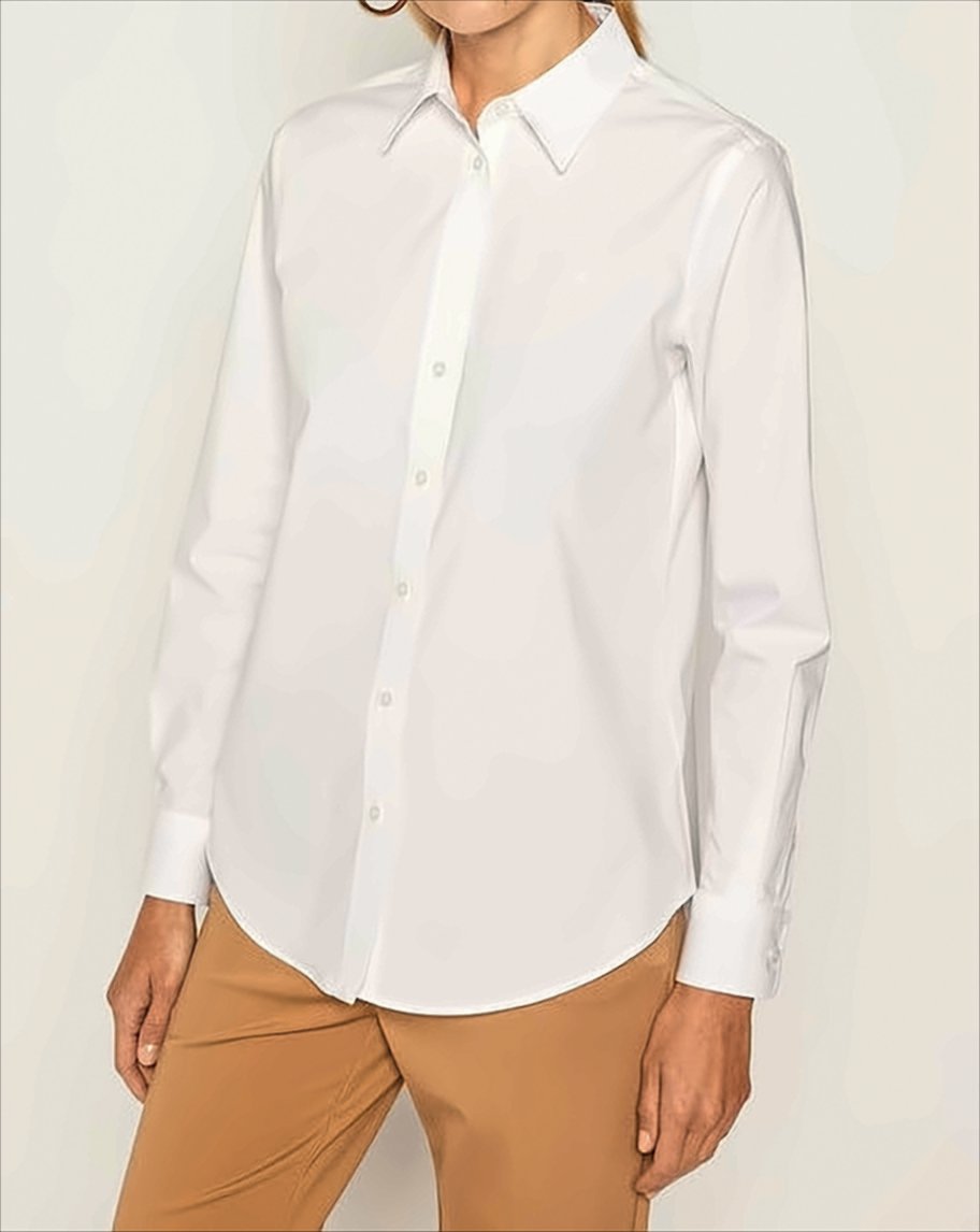 Crisp White Long-Sleeved Shirt
