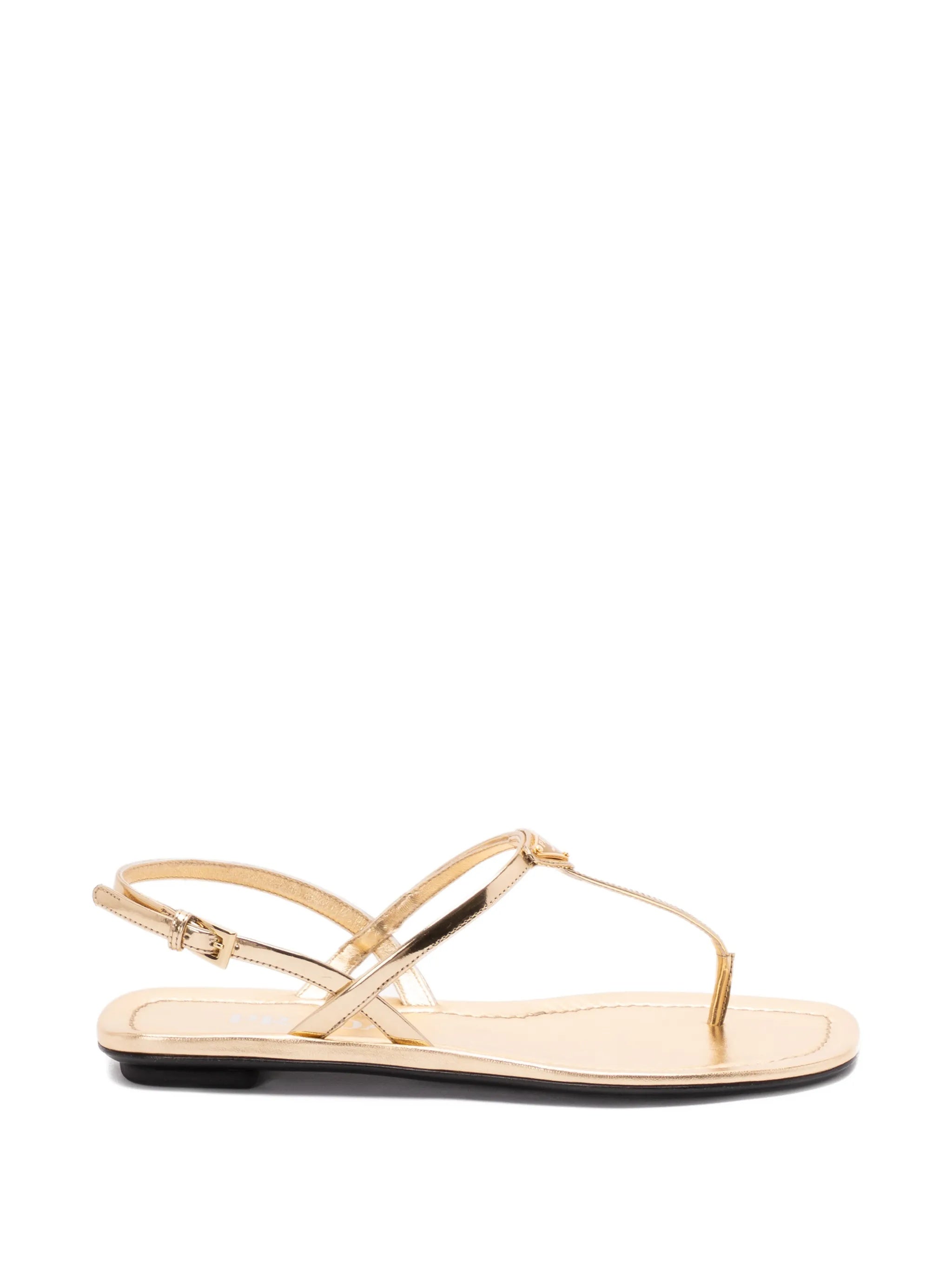 Minimalist Gold Metallic Flat Sandals