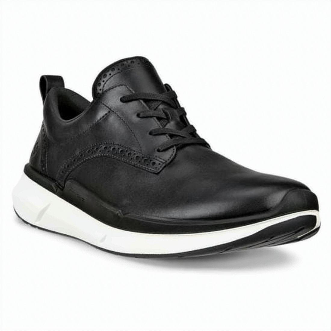 Black Leather Sneakers with Brogue Detailing