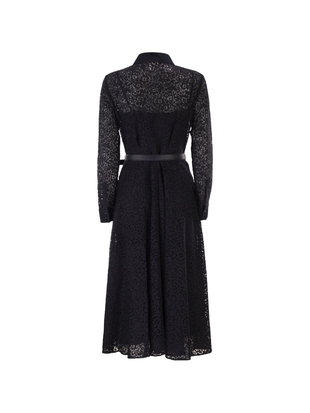 Calf-Length Silk Crepe de Chine Dress