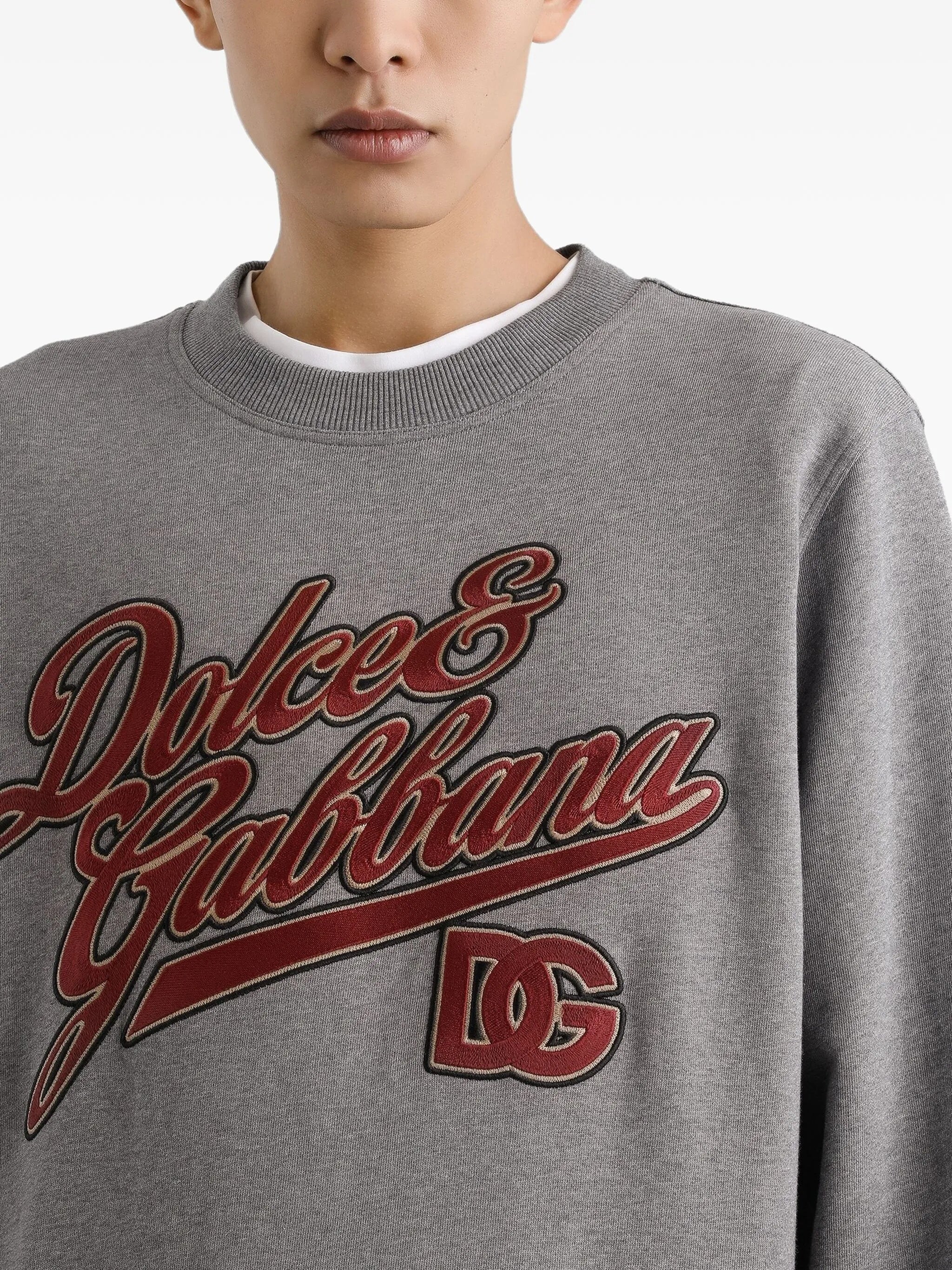 Grey Crewneck Vintage Script Logo Sweatshirt