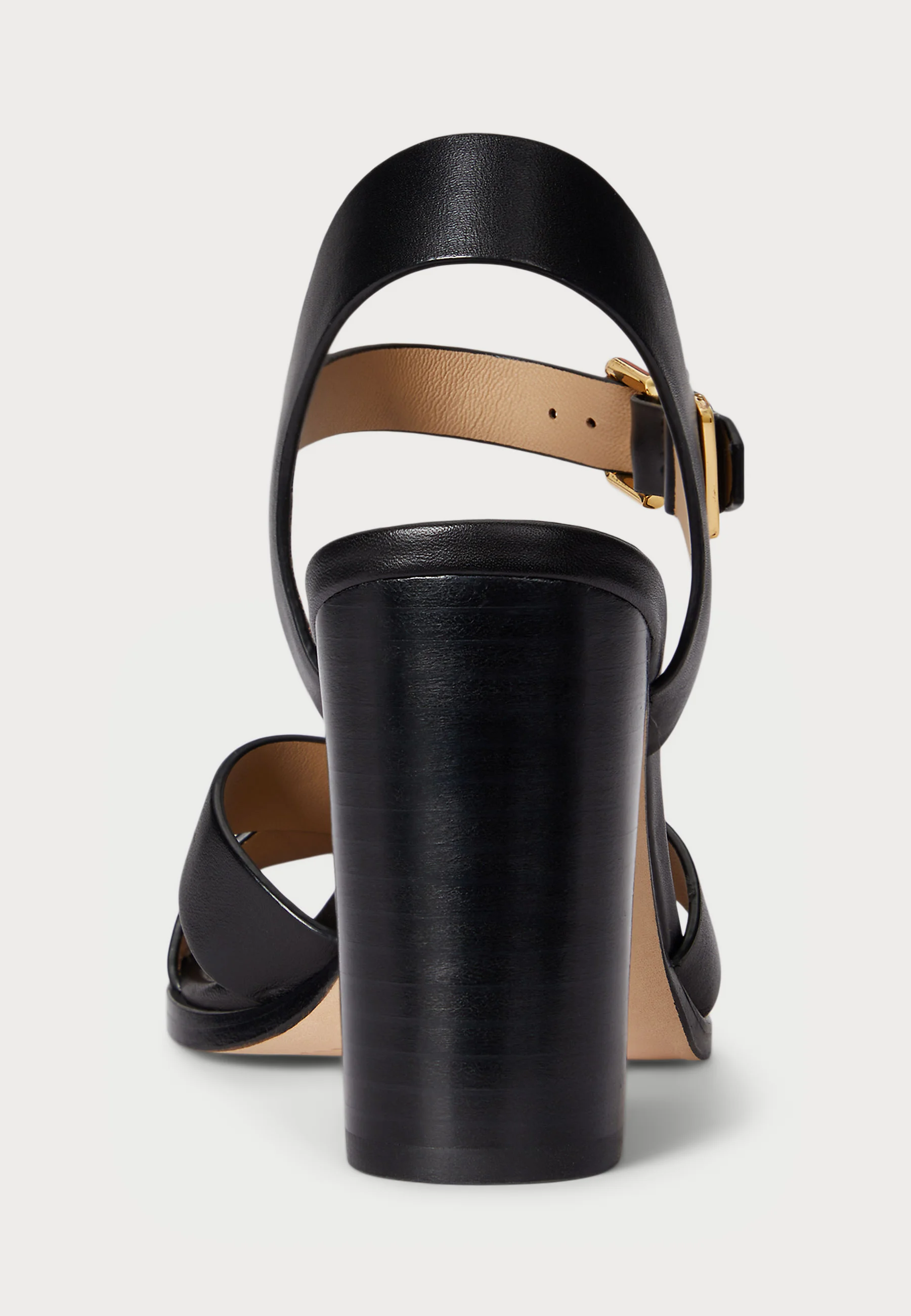 Black Emeryn Leather Heel Sandals