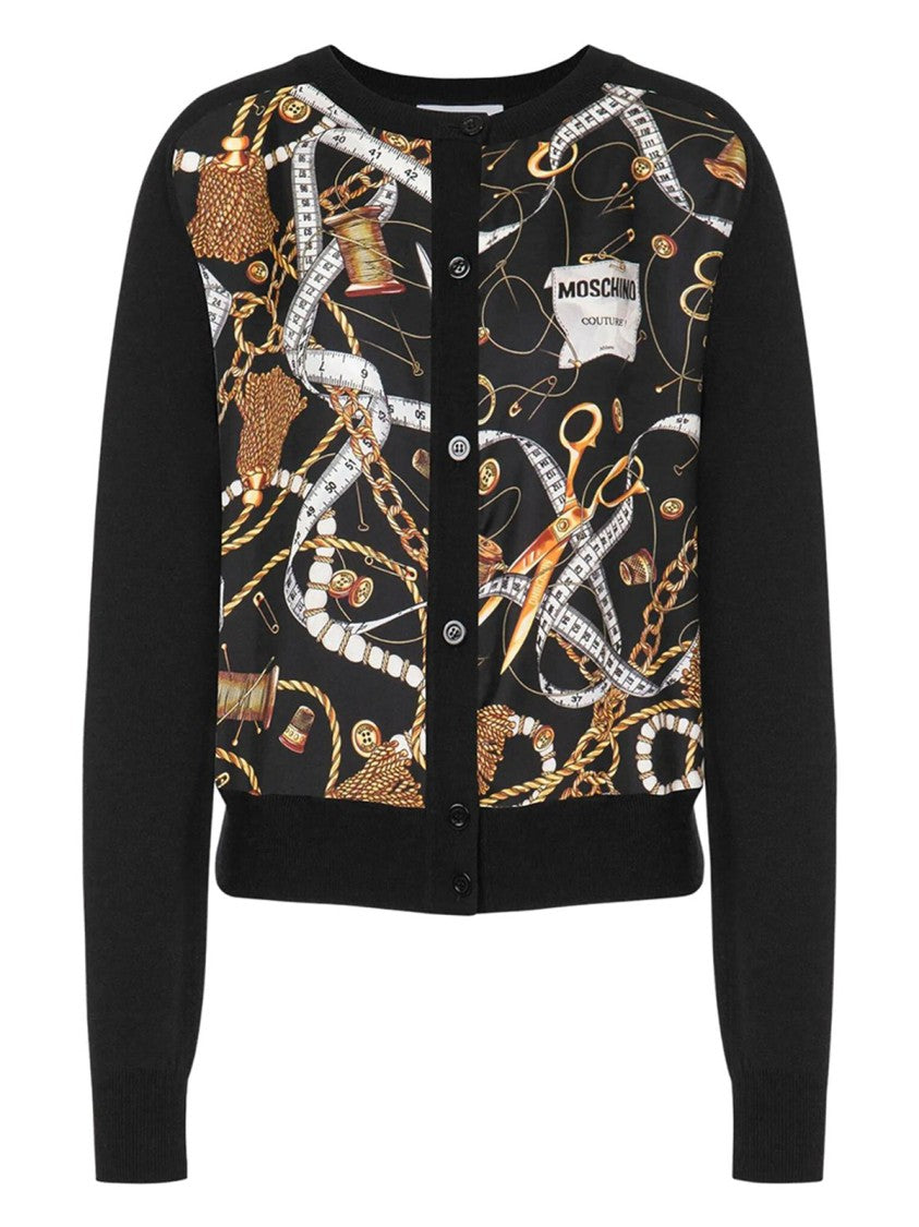 Silk Twill Intarsia Cardigan